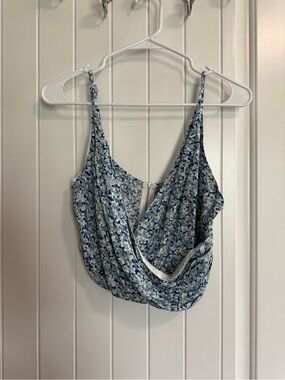 SHEIN Blue Floral Draped Cami